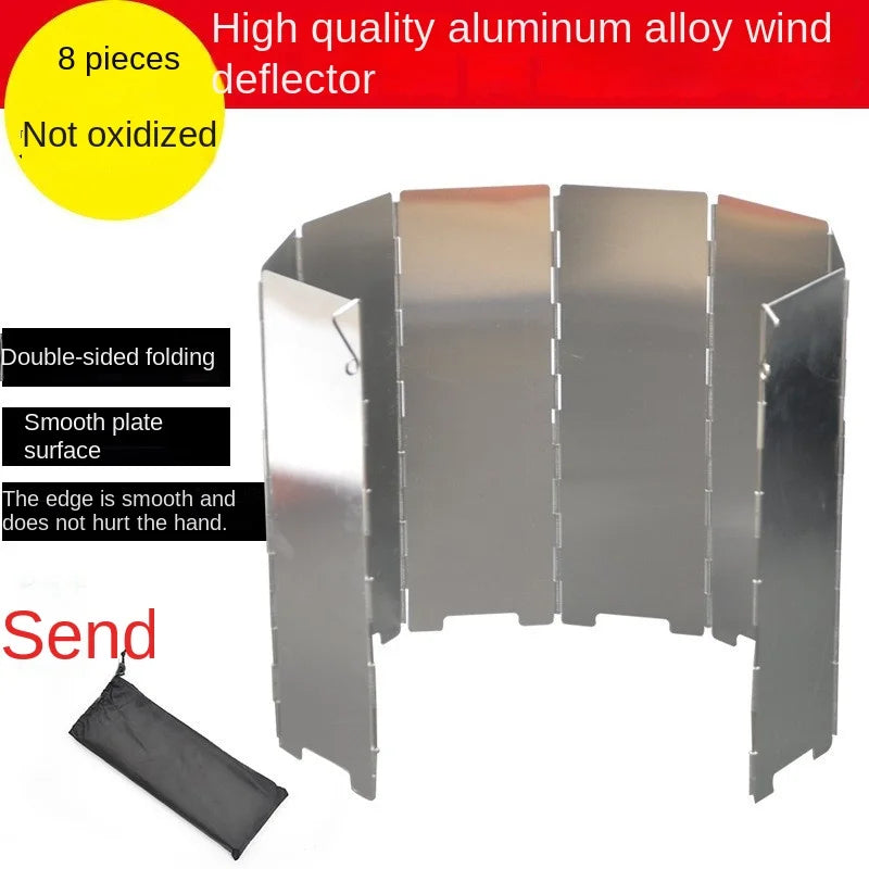 Stove windscreen Camping portable 8/10/12 piece stove hood Folding outdoor picnic burner windscreen protection