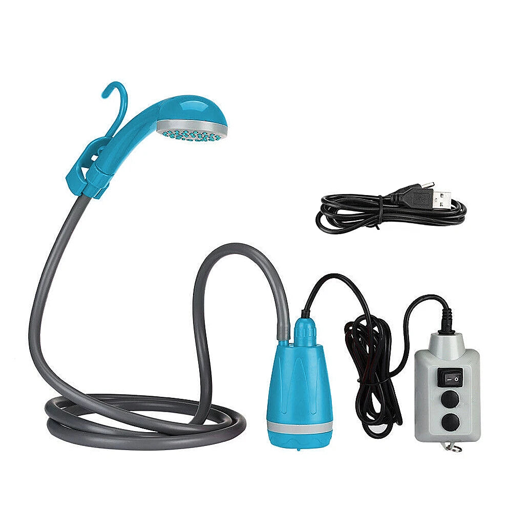 Tomshoo Portable Camping Shower Outdoor Camping Shower Pump Rechargeable Shower Head Outdoor Traveling Equipment Hiking Supplies