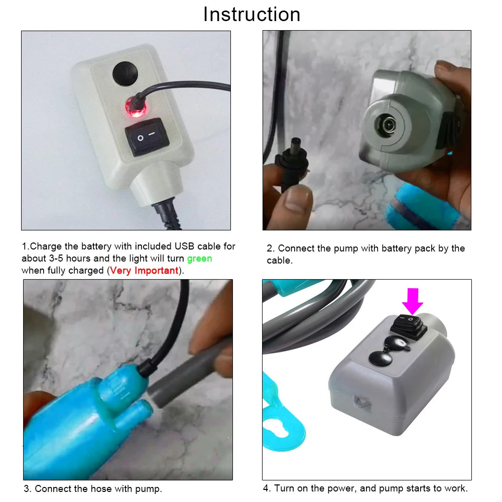 Tomshoo Portable Camping Shower Outdoor Camping Shower Pump Rechargeable Shower Head Outdoor Traveling Equipment Hiking Supplies