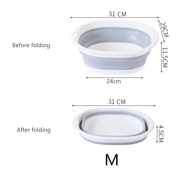 Folding Wash Basin Multi-purpose Washbasin Lightweight Hanging Collapsible Basin for Camping Sink and RV Sinks Cleaning Tool