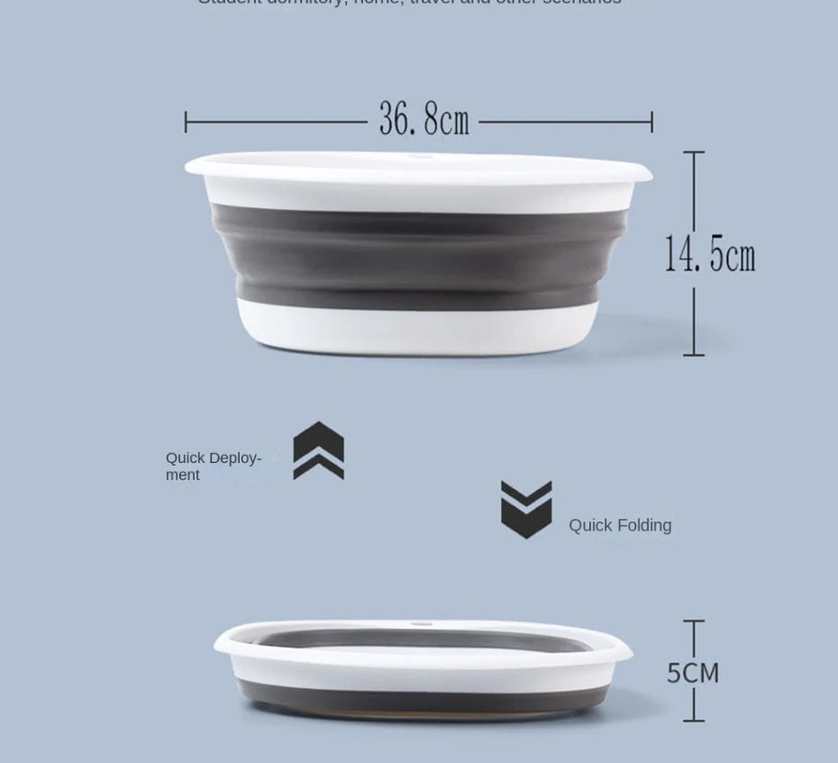 Folding Wash Basin Multi-purpose Washbasin Lightweight Hanging Collapsible Basin for Camping Sink and RV Sinks Cleaning Tool