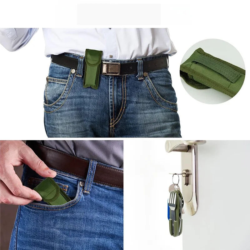 Outdoor Camp Tableware Survival Tools 7 in 1 Multifunctional Stainless Steel Foldable Fork Spoon Knife Picnic Camping Dinnerware