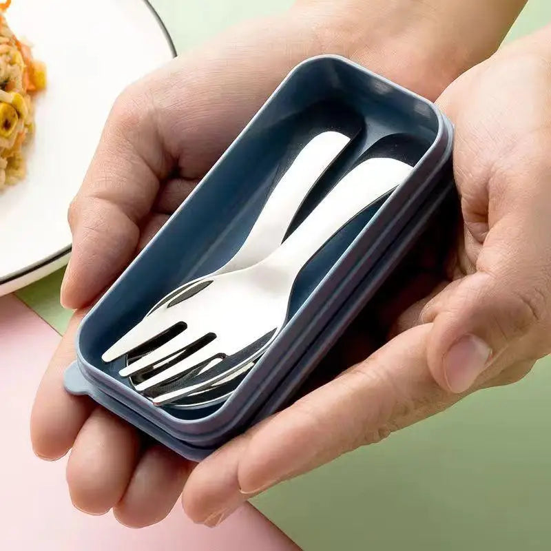 Outdoor Camp Tableware Survival Tools 7 in 1 Multifunctional Stainless Steel Foldable Fork Spoon Knife Picnic Camping Dinnerware