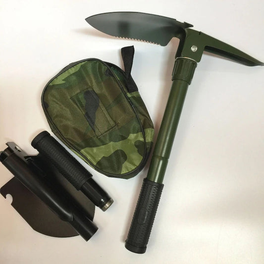 Multifunctional Entrenching Tool Folding Survival Shovel with Axe Saw Hammer Outdoor Shovel Camping Hiking Emergency Multitool
