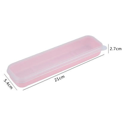 Portable Travel Outdoor Reusable Tableware Box School Home Slot Design Practical Cutlery Transparent Cover Cutlery Case