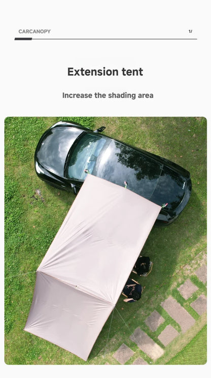 WESTTUNE Portable Car Awning Tarp Lightweight Vehicle Awning for Camping Outdoor Rear Vehicle Awning Shelter for Van MPV Campers