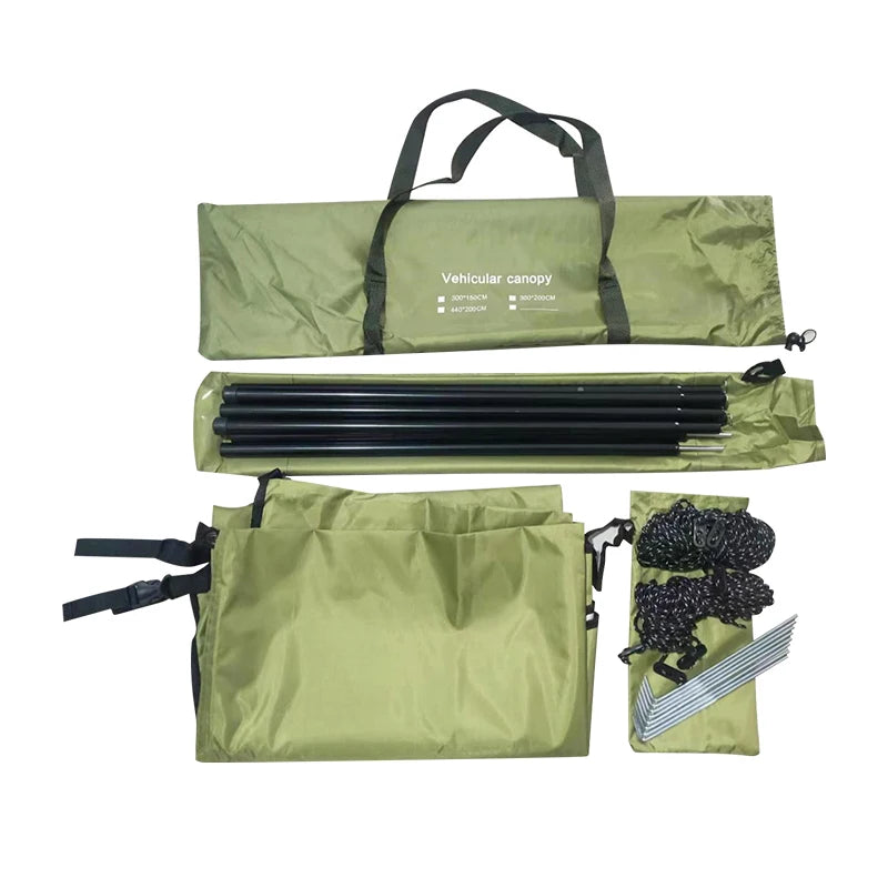 WESTTUNE Portable Car Awning Tarp Lightweight Vehicle Awning for Camping Outdoor Rear Vehicle Awning Shelter for Van MPV Campers