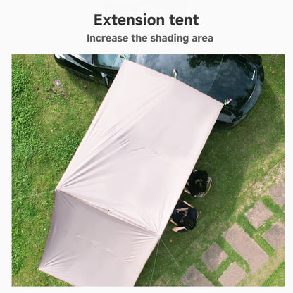 WESTTUNE Portable Car Awning Tarp Lightweight Vehicle Awning for Camping Outdoor Rear Vehicle Awning Shelter for Van MPV Campers