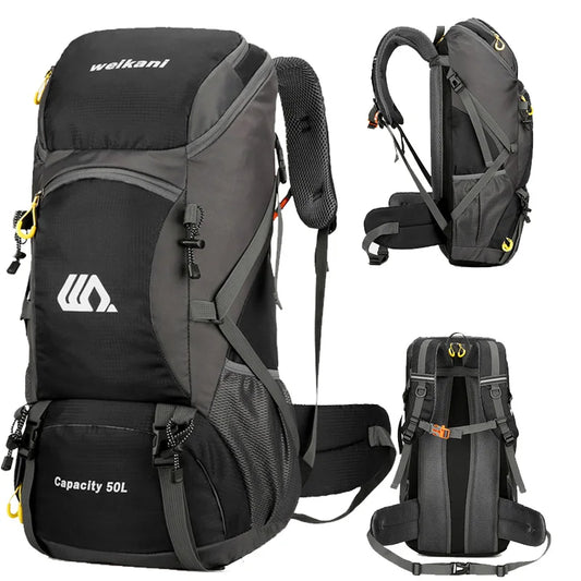 50L Travel Backpack Camping Men Large Hiking Bag and Waterproof