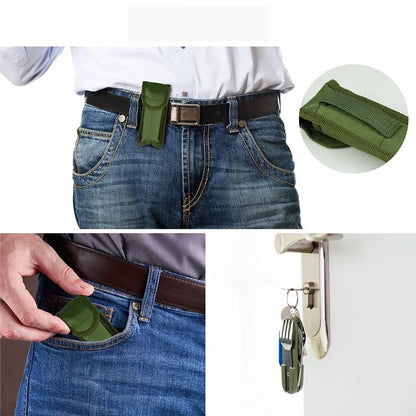 Outdoor Camp Tableware Survival Tools 7 in 1 Multifunctional Stainless Steel Foldable Fork Spoon Knife Picnic Camping Dinnerware