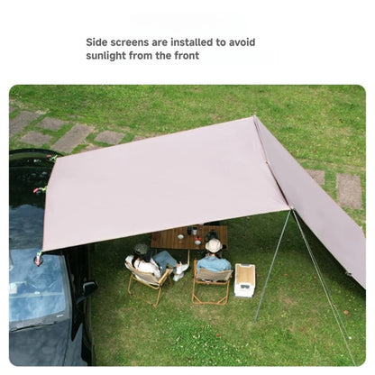 WESTTUNE Portable Car Awning Tarp Lightweight Vehicle Awning for Camping Outdoor Rear Vehicle Awning Shelter for Van MPV Campers