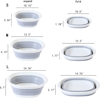 Folding Wash Basin Multi-purpose Washbasin Lightweight Hanging Collapsible Basin for Camping Sink and RV Sinks Cleaning Tool