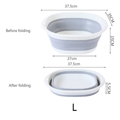 Folding Wash Basin Multi-purpose Washbasin Lightweight Hanging Collapsible Basin for Camping Sink and RV Sinks Cleaning Tool