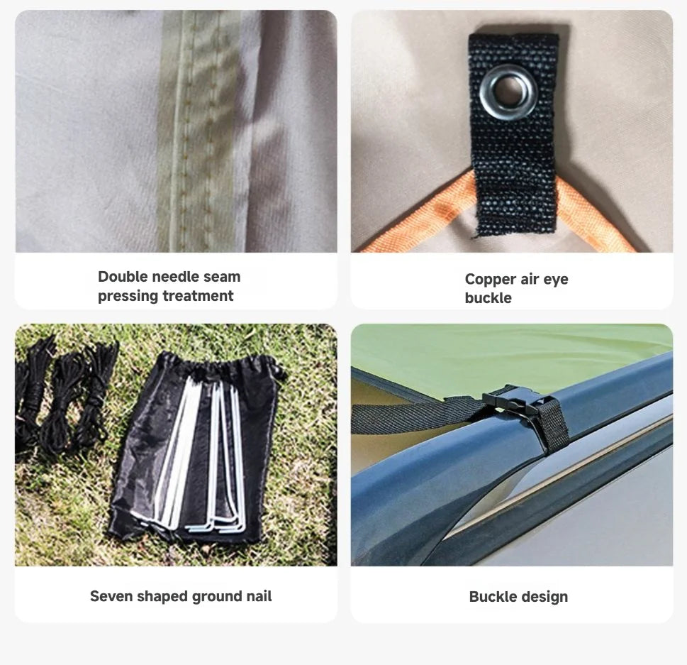 WESTTUNE Portable Car Awning Tarp Lightweight Vehicle Awning for Camping Outdoor Rear Vehicle Awning Shelter for Van MPV Campers